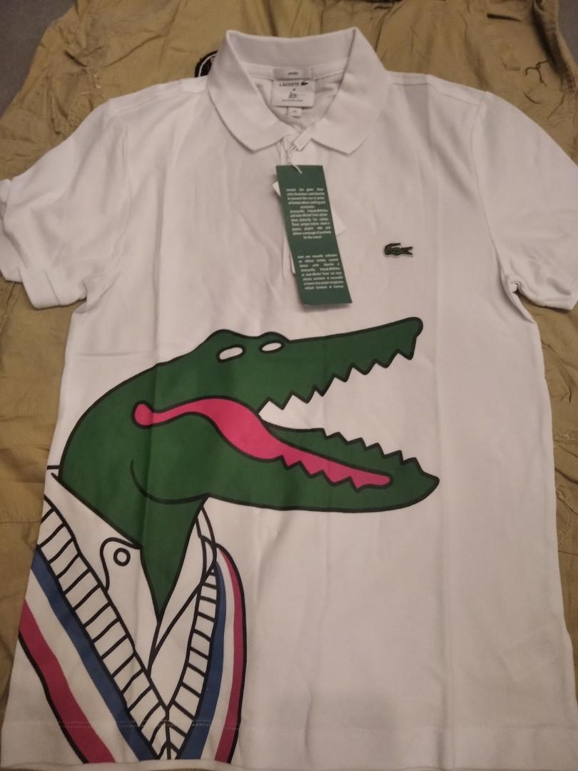 Polo lacoste avec gros crocodile sale