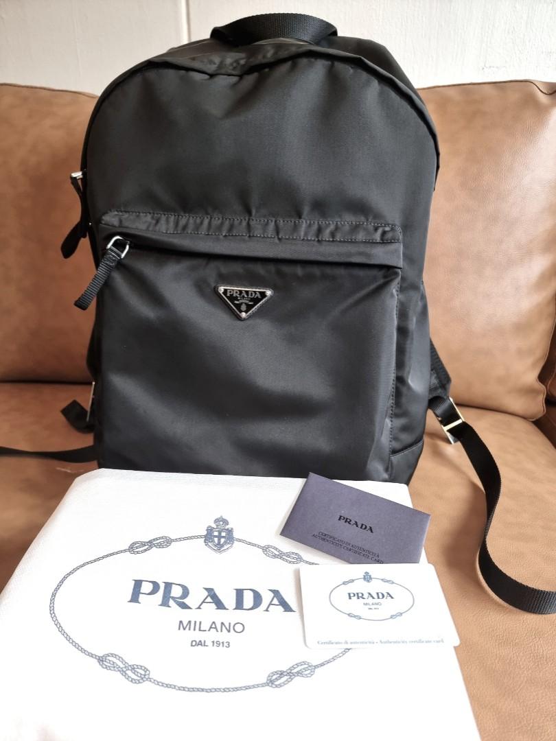 Prada nylon backpack (100% Authentic) retailing approx , Men's Fashion,  Bags, Backpacks on Carousell