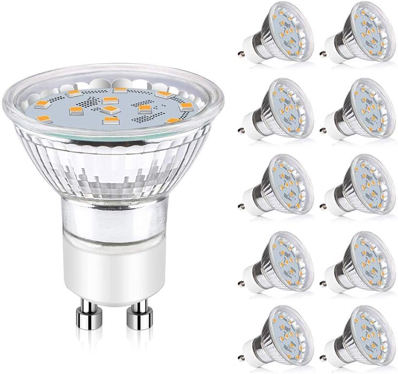 Non Dimmable Lighting EVER LE MR16 GU5.3 LED Light Bulbs 3.5W 350lm 35W Halogen Equivalent 120 Degree Beam Angle LED Bulb Replacement for Recessed Lighting 5000K Daylight White Full Glass Cover Pack of 10 