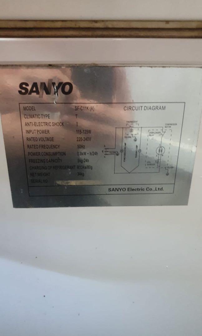 Sanyo Chest Freezer 100L, TV & Home Appliances, Kitchen Appliances, Refrigerators & Freezers on