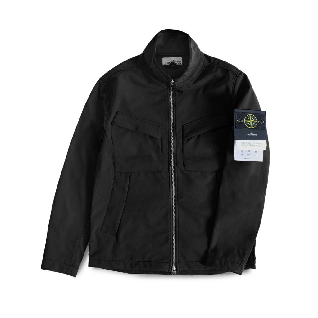 stone island shell jacket black