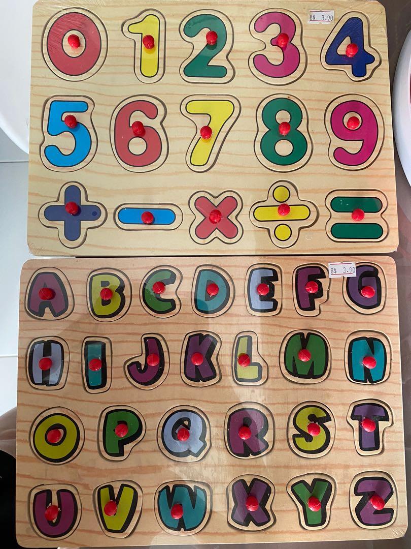 (Set of 2) Toddler Peg Boards (Letters and Numbers), Babies & Kids