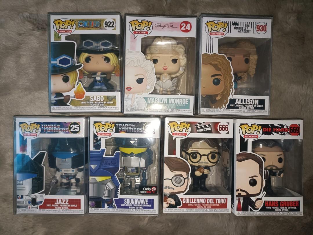 Transformers, Marilyn Monroe, BFG, Rumplestiltskin, Rainbow Brite, etc (Category: Figurines & Statues) located in San Pedro. Submitted by vainmaldita (Listing ID 1122351501, Image 1). Description: Box condition varies All NOOB Rumplestiltskin (Vaulted) - 1500 (8/10) Sabo - 800 BFG (Vaulted)- 1000 --- Transformers Jazz - 800 Soundwave (GameStop) - 1000 ---- Hans Gruber - 500 Guillermo del Toro - 500 Marilyn Monroe - 600 Allison - 600 Rainbow Brite