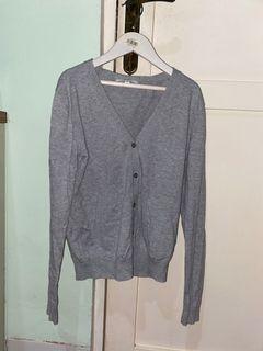 Uniqlo Gray Cardigan - Uniqlo Cardigan Sweater Abu-Abu