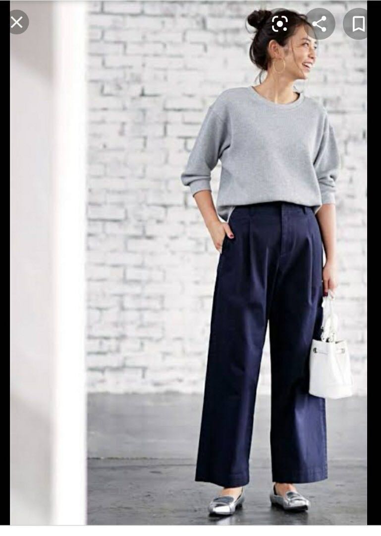 WOMENS PLEATED WIDE PANTS  UNIQLO MY