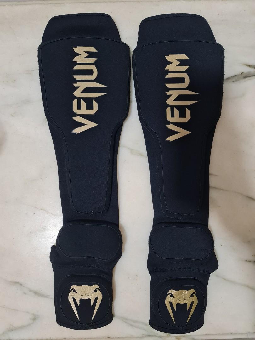 Venum kontact evo shinguards (black/gold), Sports Equipment, Other