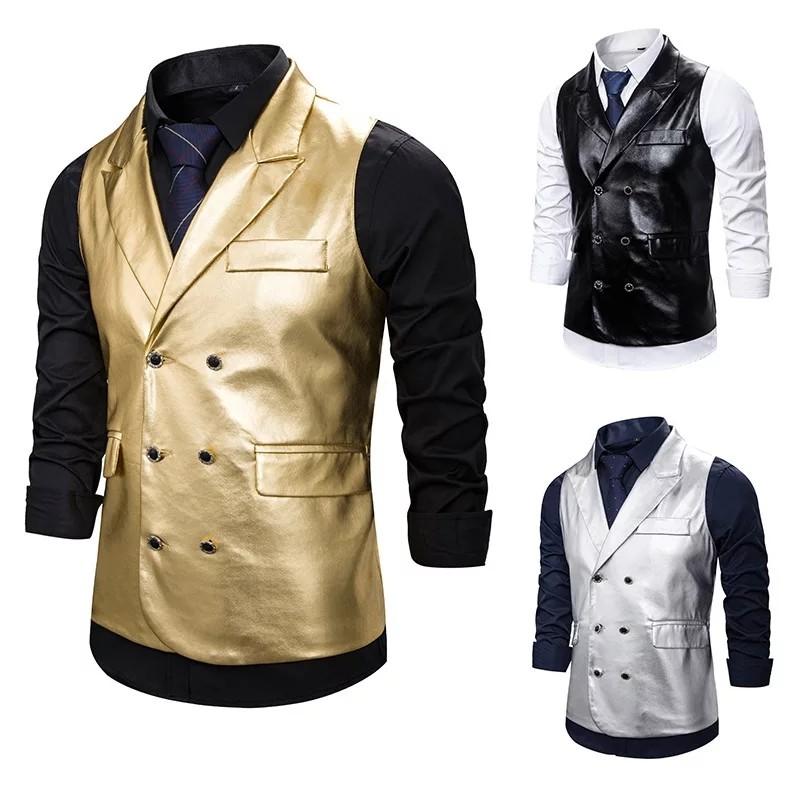 Mens gold clearance and black vest