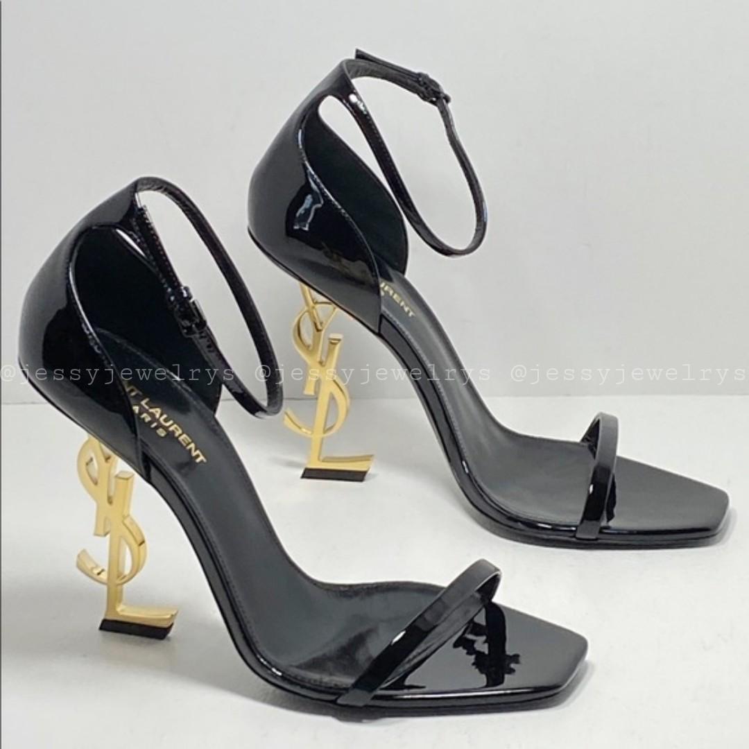 Yves Saint Laurent Opyum YSL Strap Heels in Patent Leather