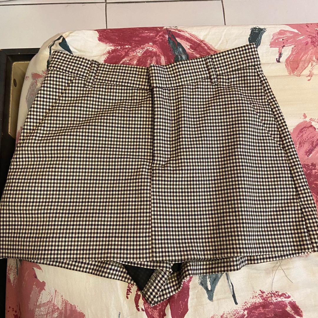 Short plaid top skirt zara