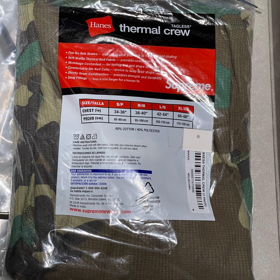 緑林シリーズ 【新品】supreme Hanes Thermal Crew SizeM