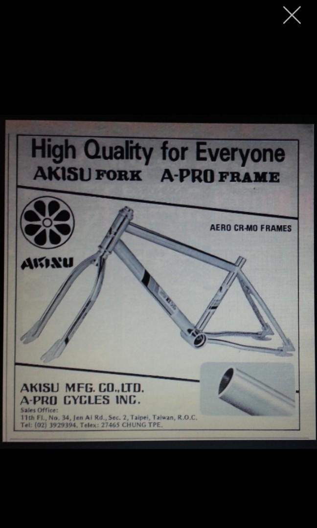 Akisu bmx frame clearance