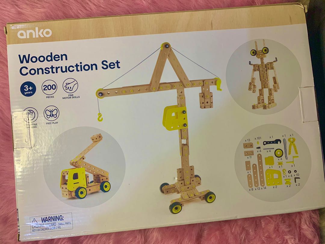 Anko Wooden Construction Set Toy, Hobbies & Toys, Toys & Games on Carousell