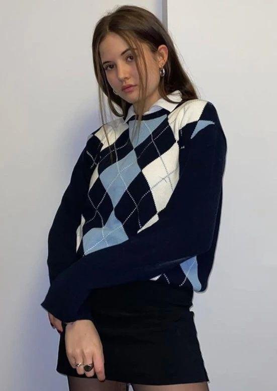 Argyle Bernadette oversized sweater 