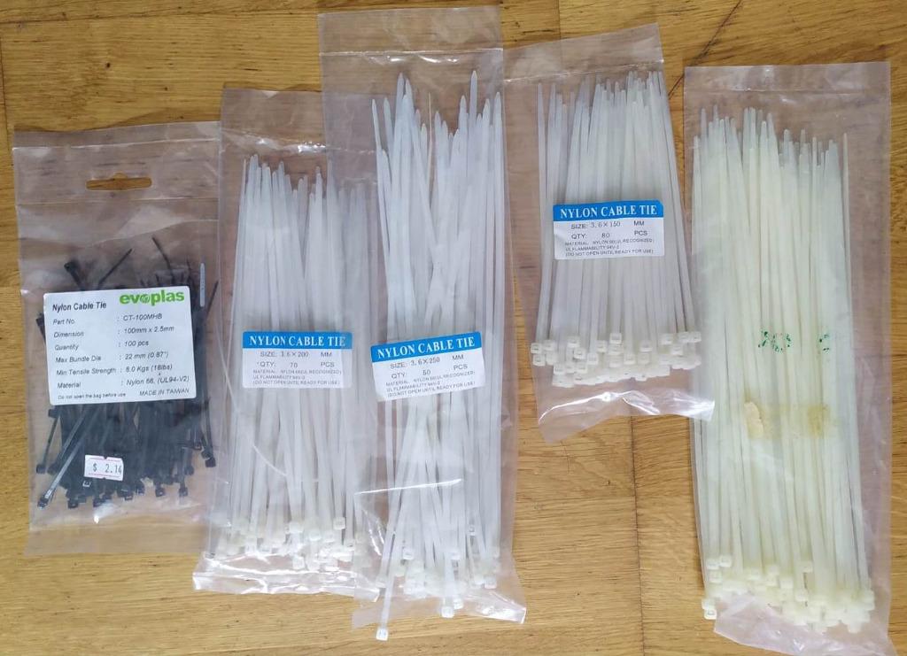 Assorted Cable Ties (Category: Other Stationery & Craft) located in Singapore. Submitted by vu2reb-9v1mr (Listing ID 1122376632, Image 1). Description: Assorted unused Nylon cable Ties .