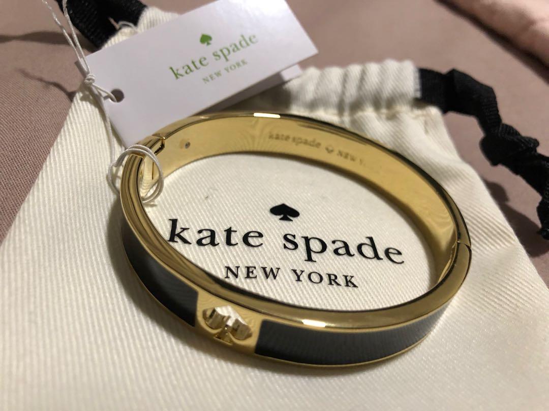 Authentic Kate Spade New York Hole Punch Spade bangle in Black and Gold,  Women's Fashion, Jewelry & Organisers, Bracelets on Carousell