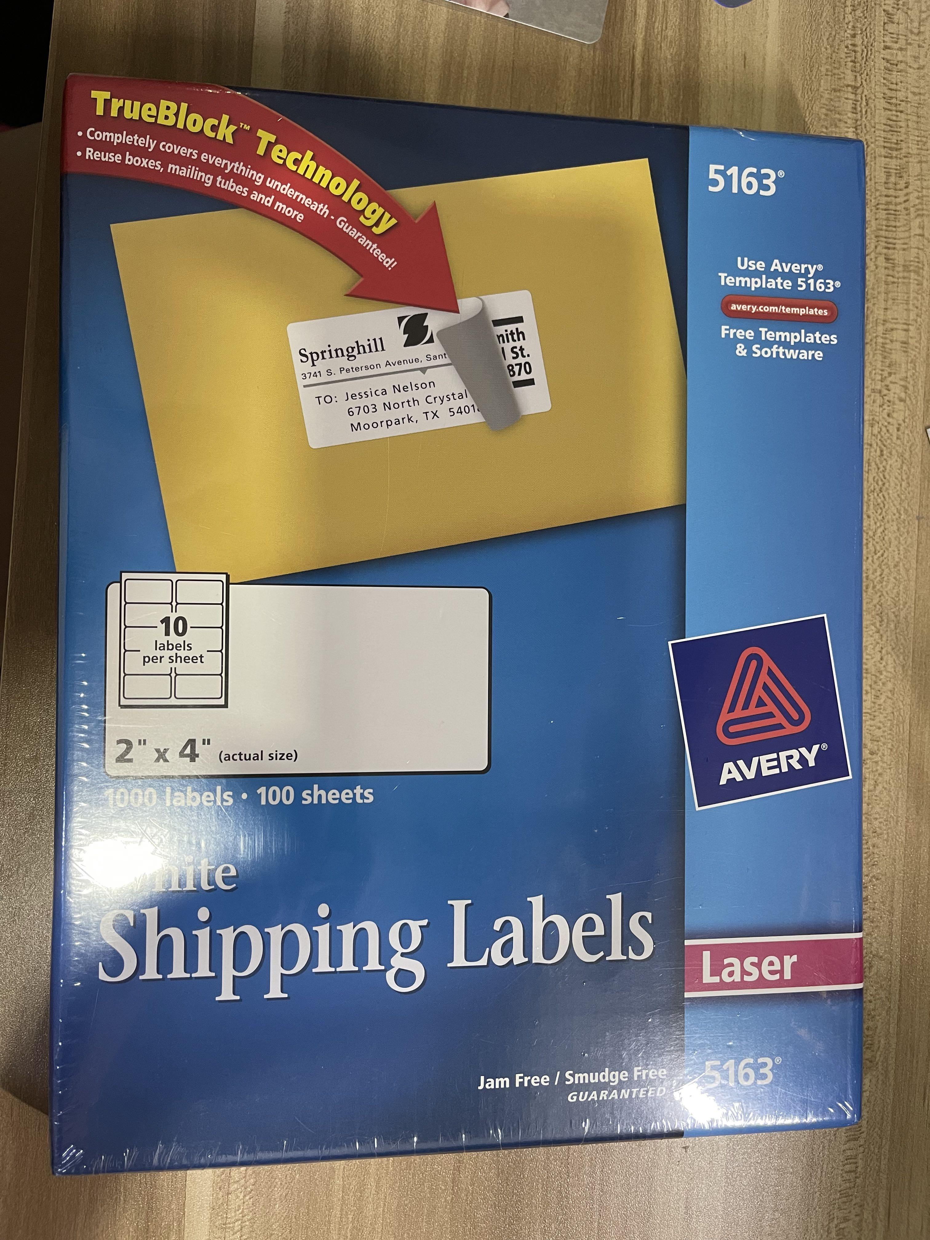 AVERY Laser Shipping Labels 5163, Hobbies & Toys, Stationery ...