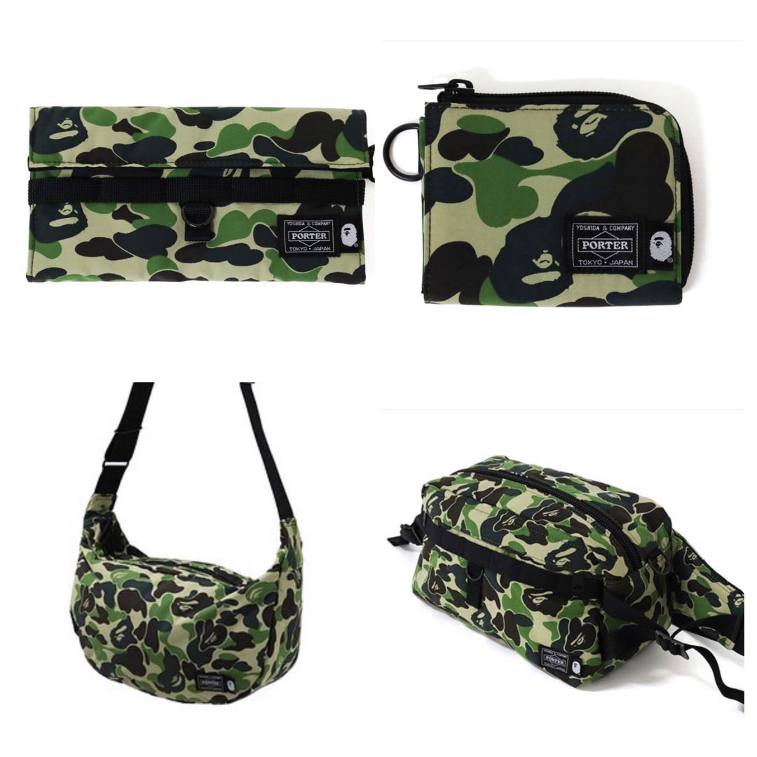 Bape x Porter ABC Camo Mini Wallet Shoulder Bag Waist Bag, Men's