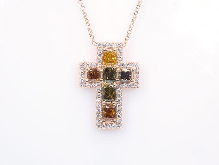 Gold cross hotsell with diamond center