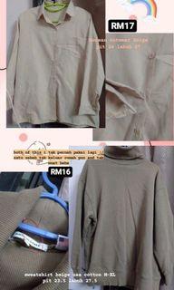 Beige blouse and sweatshirt