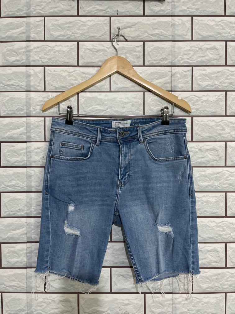 Bershka Tattered Short, Men's Fashion 