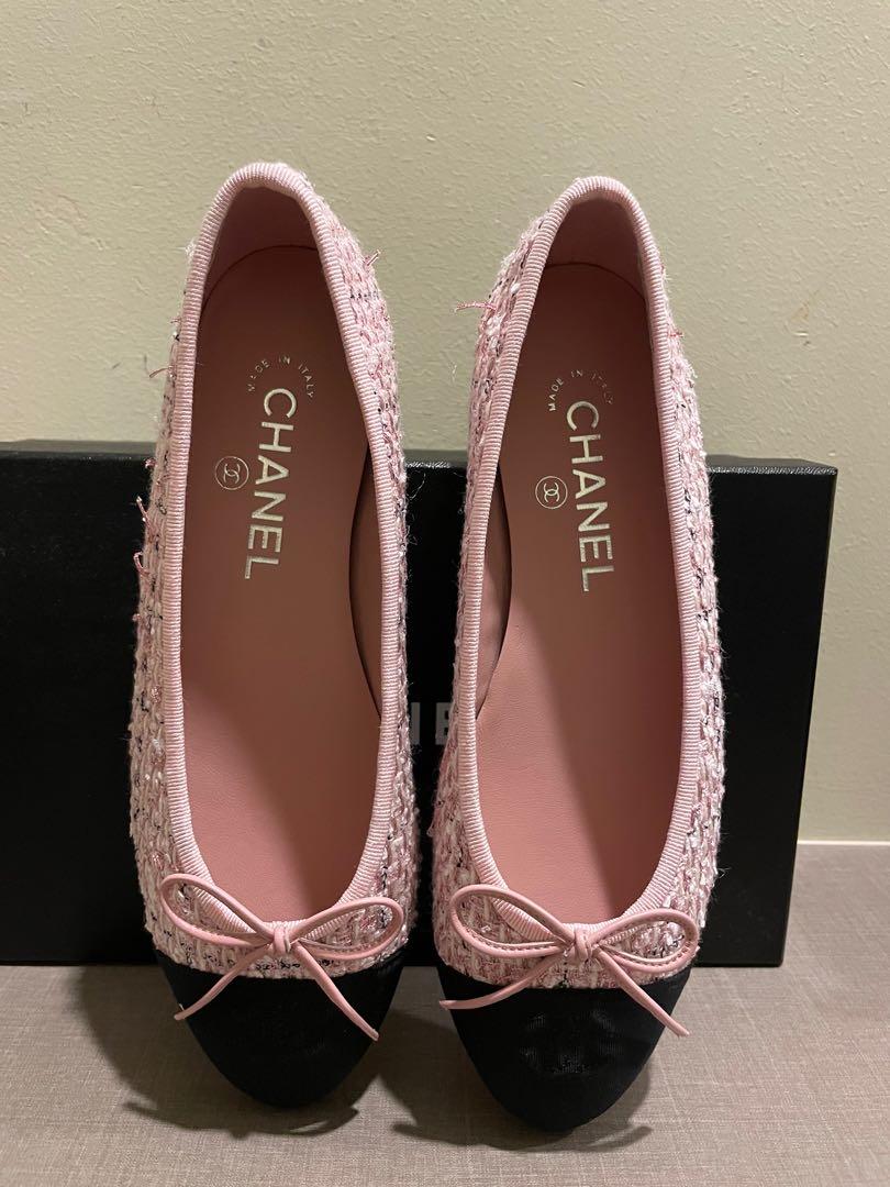 Chanel cheap flats pink
