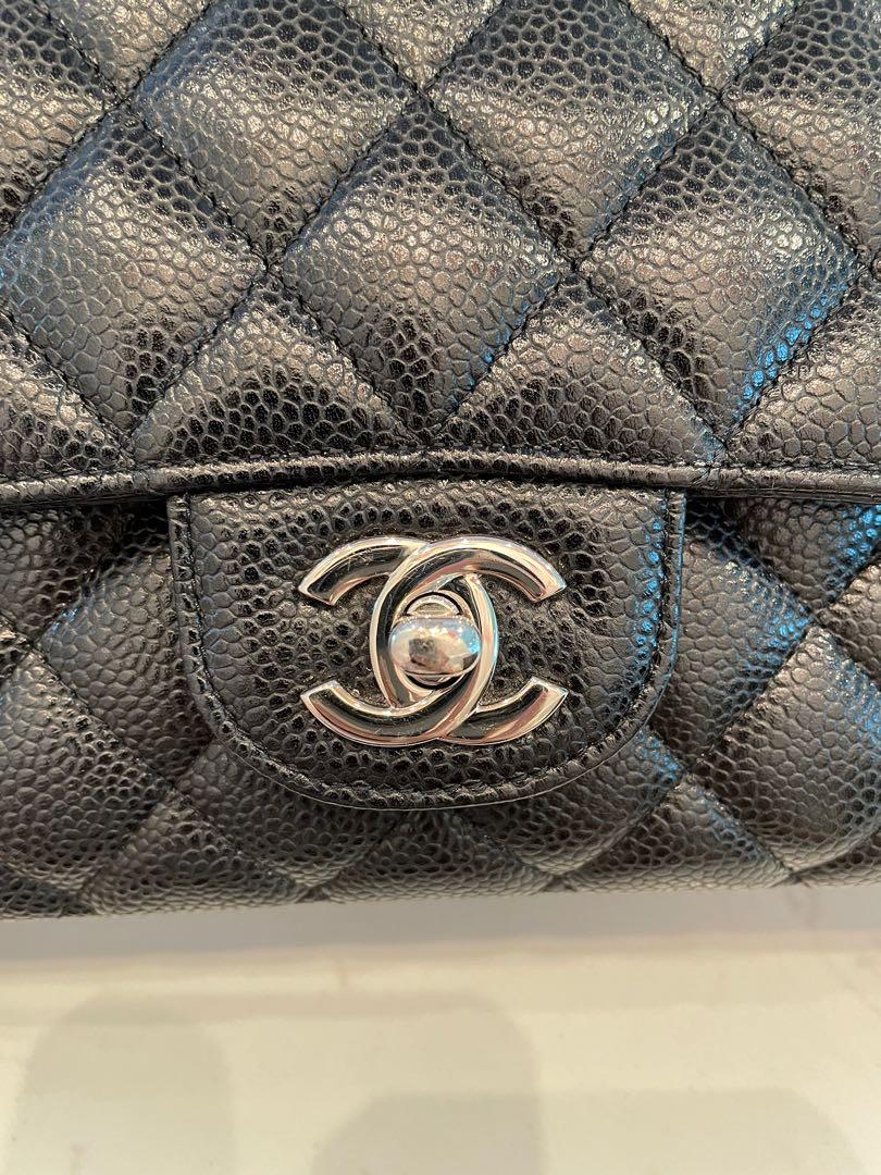Chanel Classic Double Flap Medium Black Caviar Shw series 19/2015