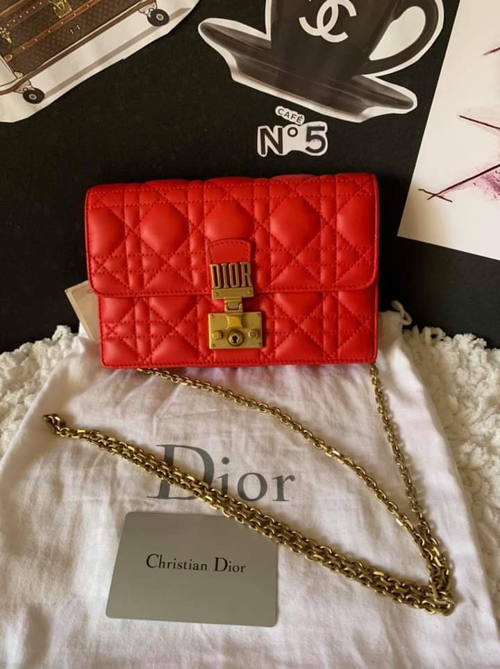 red dior wallet