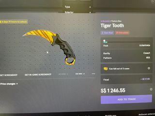 Csgo knife: karambit tiger tooth FN