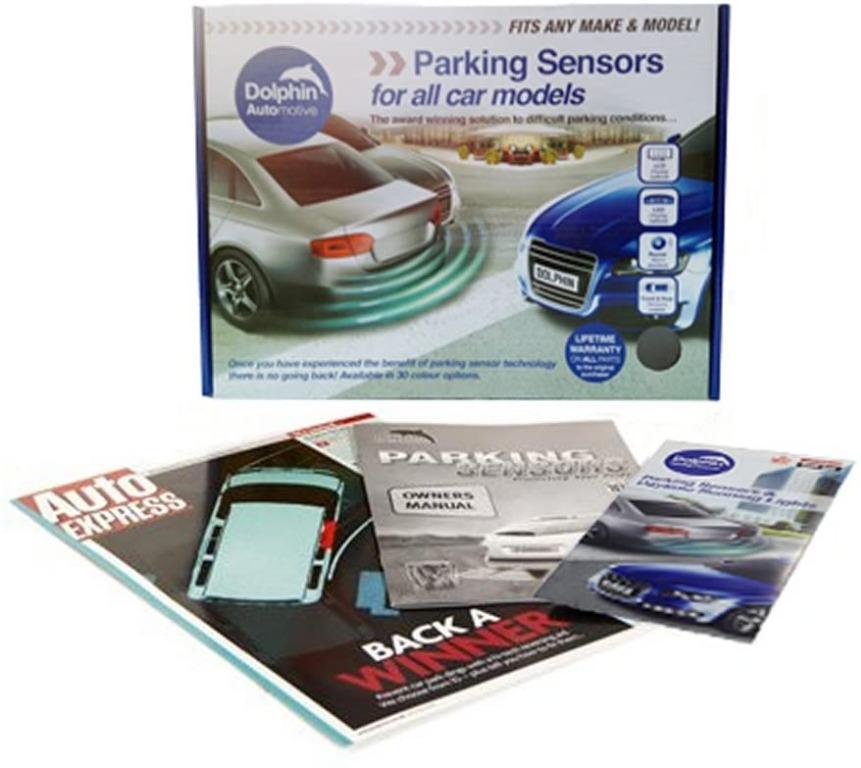 30 More Colours Dolphin DPS400 Reverse Parking Sensors Auto Express Award Winning 4 Ultrasonic Radar Sensors Kit Audio Alert System Matt & Gloss Black Electric Blue 