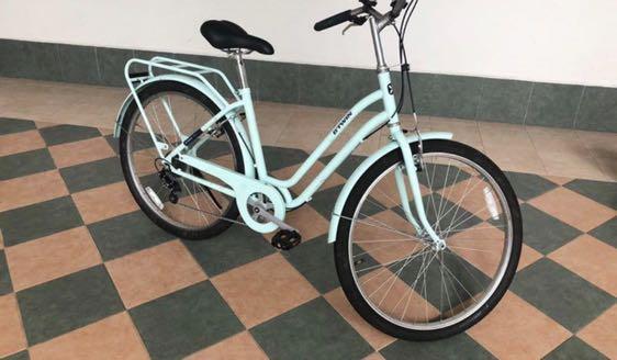 Elops 120 city bike acid green deals