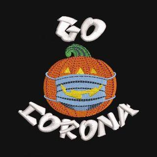 Embroidery Design: Go Corona Halloween Pumpkin With Mask