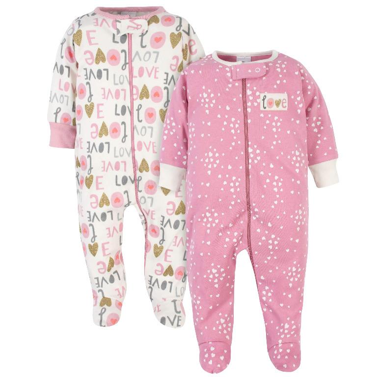 Gerber Baby Girls 2-Pack Sleep N Play Gerber Baby Girls 2-Pack Sleep N Play