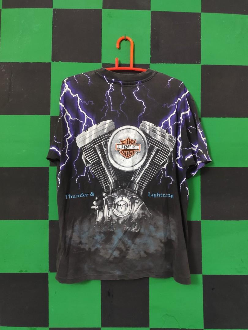 Harley Davidson Thunder And Lightning Shirt 2025