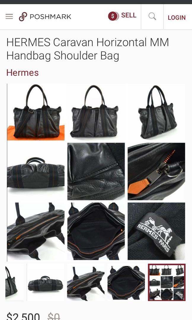 HERMES Caravan Horizontal Tote 2WAY Voderma Leather Shoulder Bag(Dark –  Moschinm