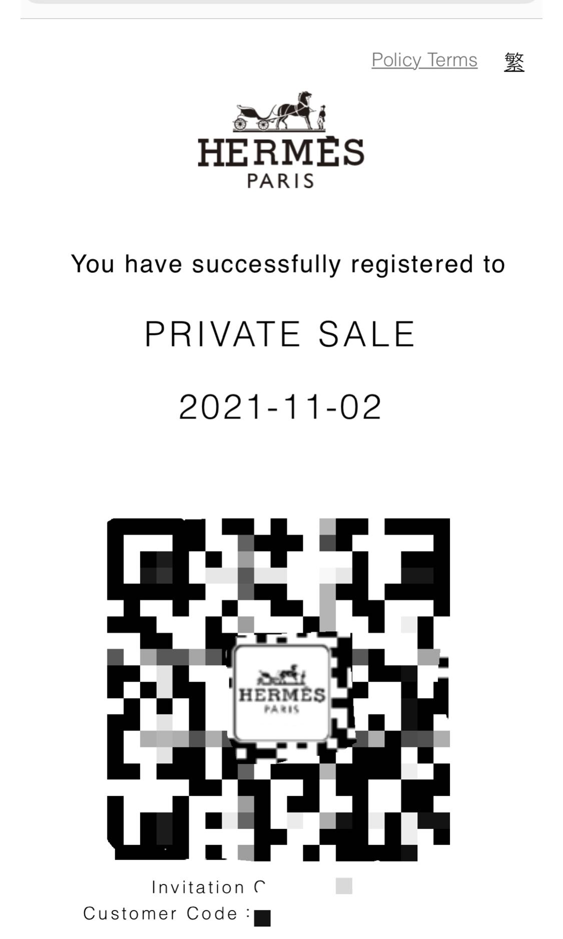 Hermes RTW private sale Nov 2021, 門票＆禮券, 活動門票 Carousell