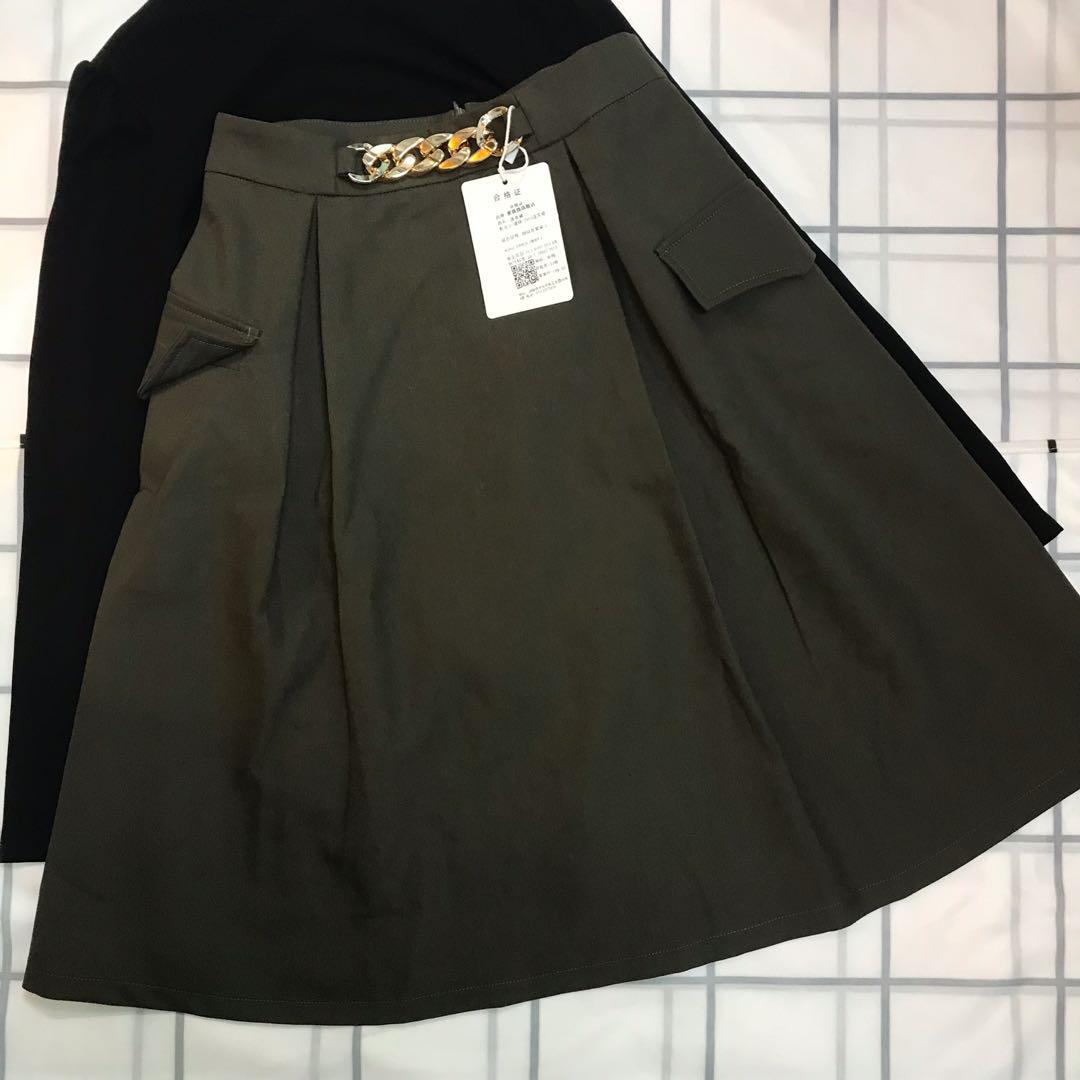 Green midi store skirt quality