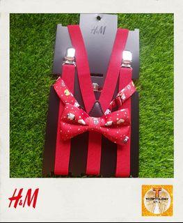H&M Holiday Adults Suspenders and Bow Tie