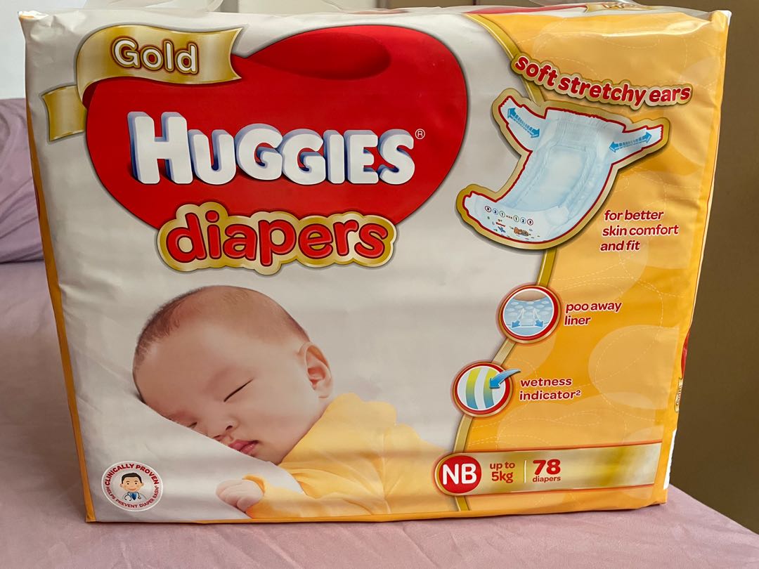 Huggies Gold Newborn Size, Babies & Kids, Bathing & Changing, Diapers