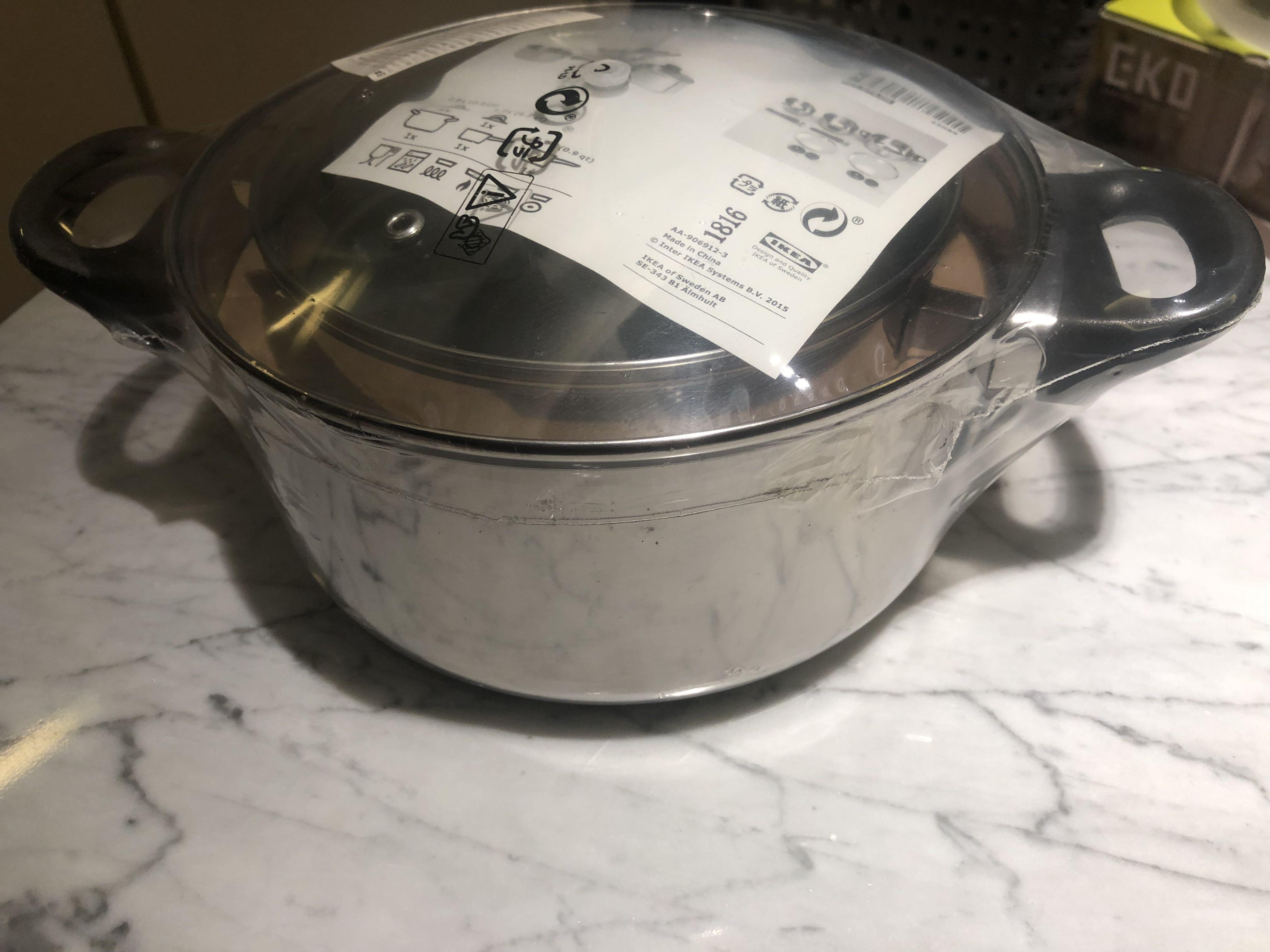 ANNONS Pot with lid, glass/stainless steel, 3.0 qt - IKEA