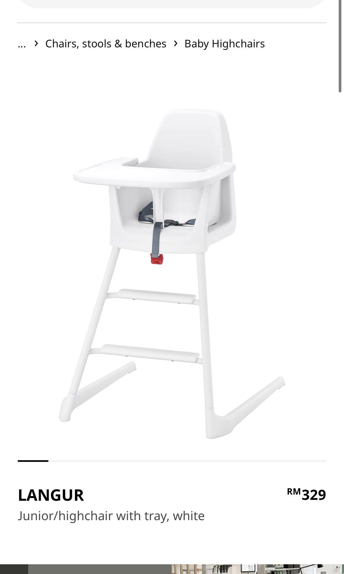 IKEA baby high chair with tray, Babies & Kids, Nursing & Feeding, Baby High Chairs on Carousell