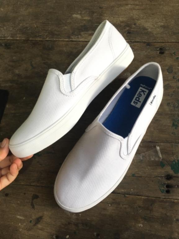 Keds white slip on sales