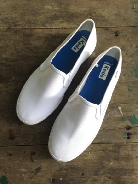 Keds white slip on shoes deals