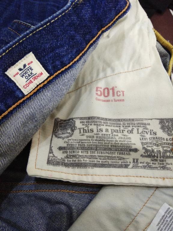 Levi's 501 CT white oak cone denim 白橡廠 赤耳布邊 貓鬚 水波紋 丹寧 牛仔褲