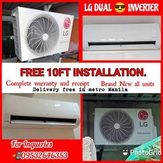 LG DUAL INVERTER SPLIT TYPE AIRCON BRAND NEW SEALED WITH FREE INSTALLATION
