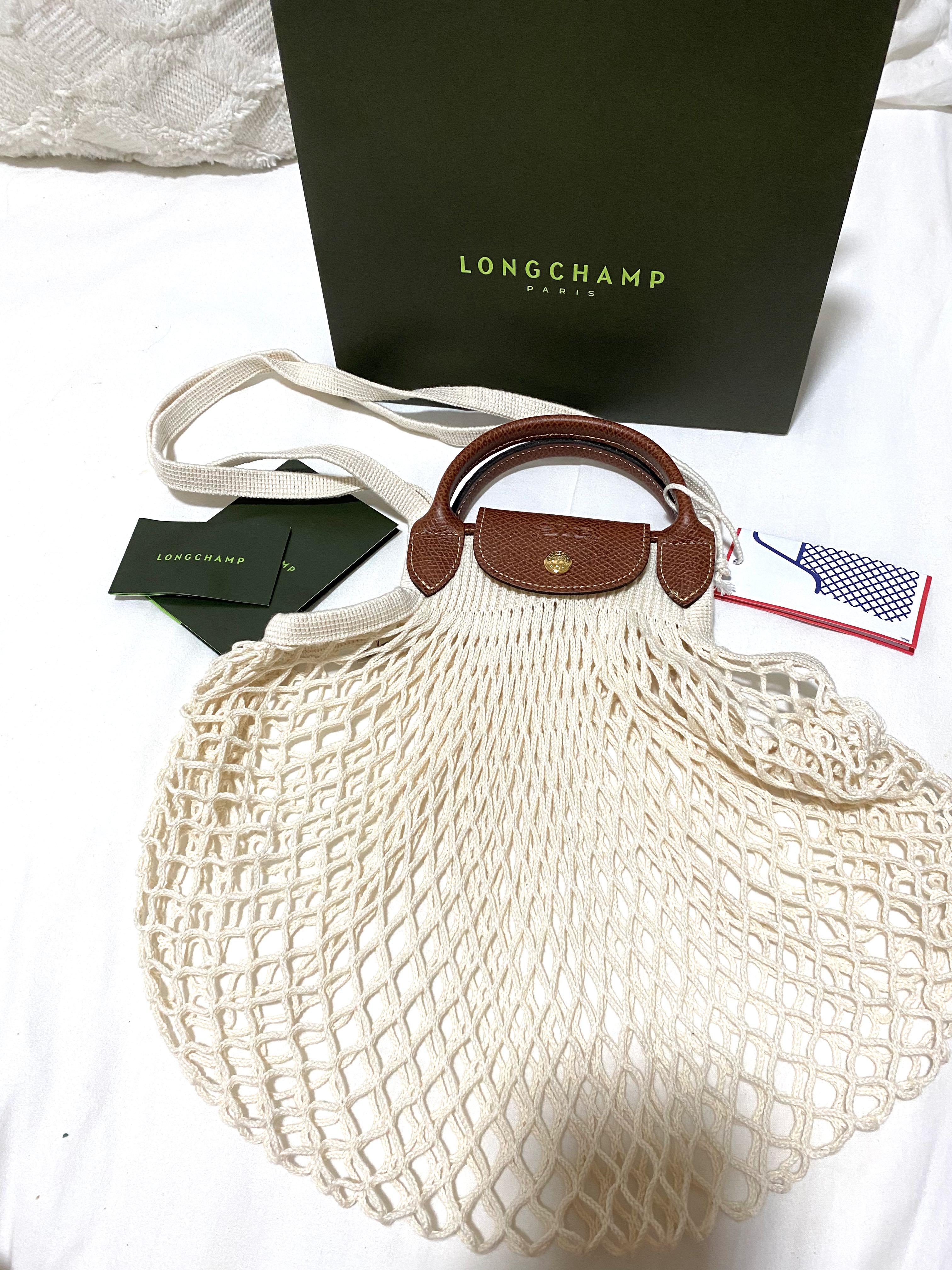 Longchamp le pliage filet in ecru, Luxury, Bags & Wallets on Carousell