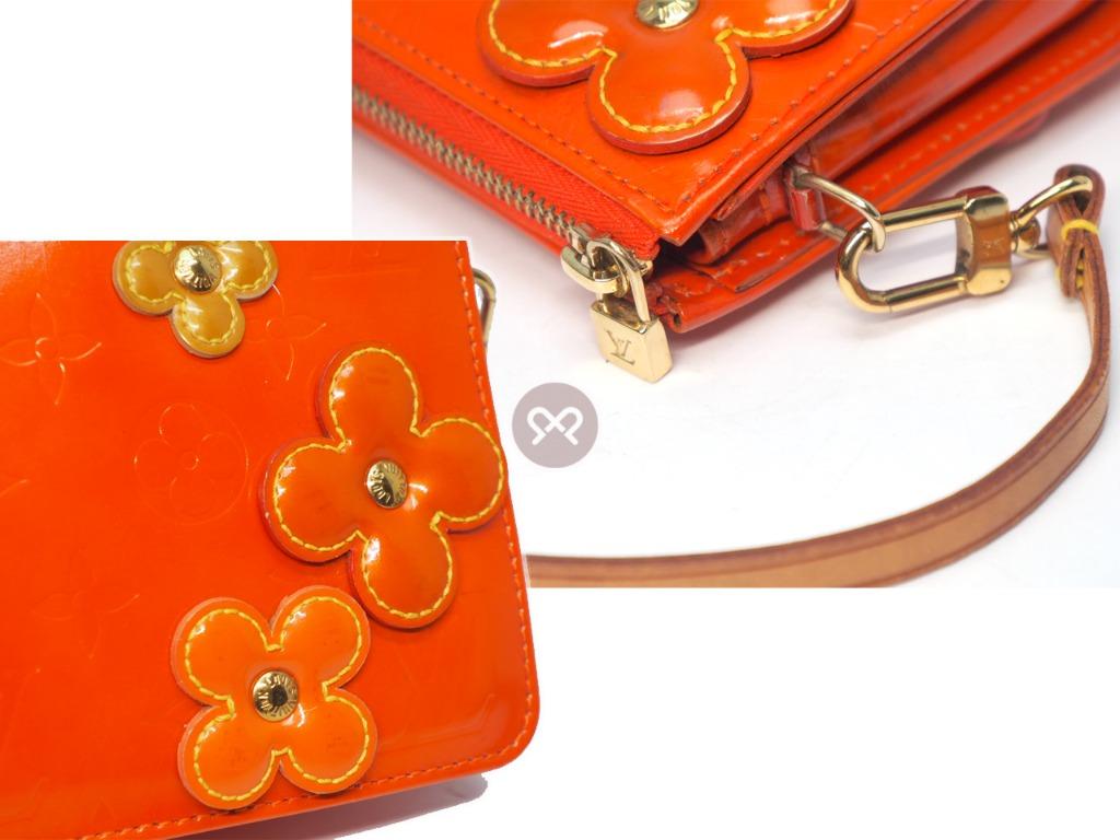 Louis Vuitton Fleurs Lexington Handbag Orange Vernis M92247