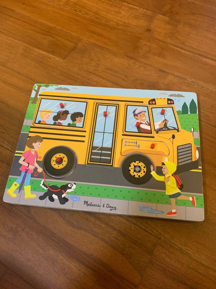 Melissa & doug wheels 2025 on the bus puzzle