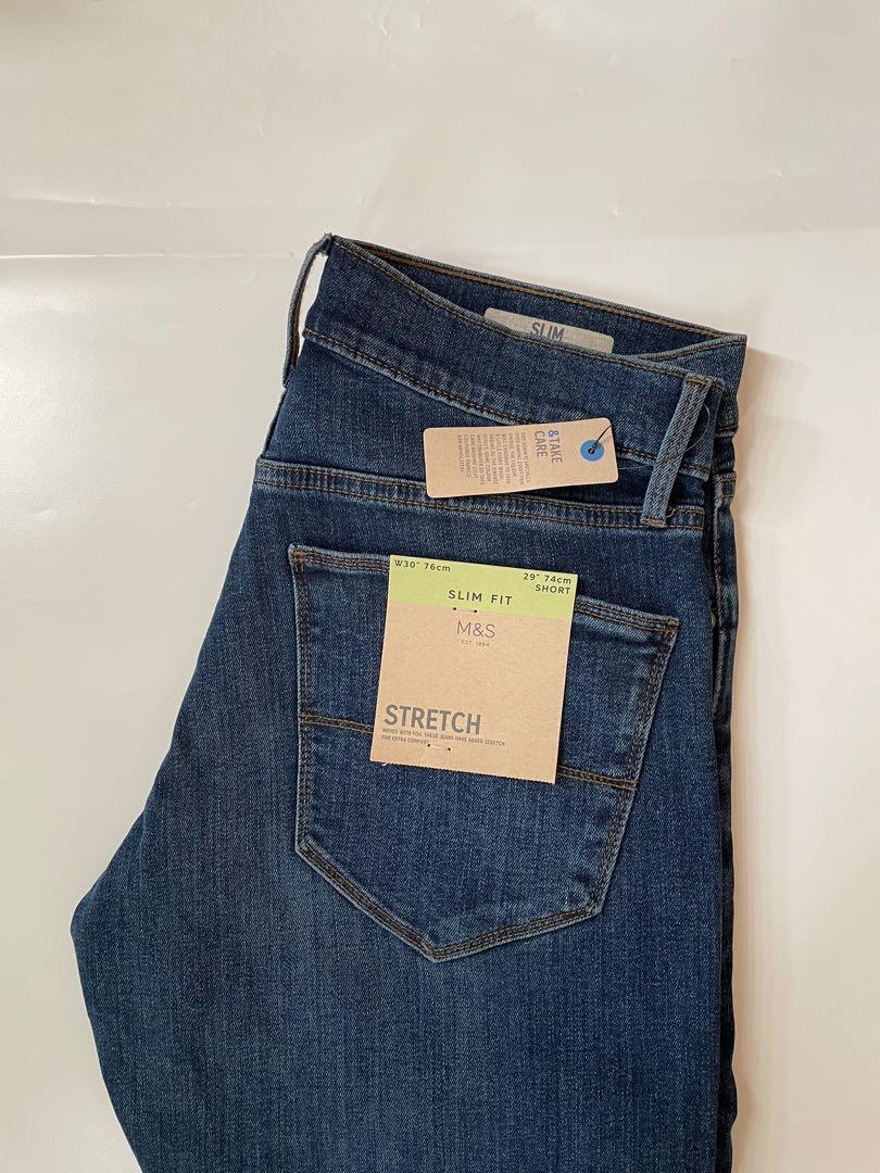 M\u0026S MEN SLIM FIT STRETCH JEANS - SHORT 