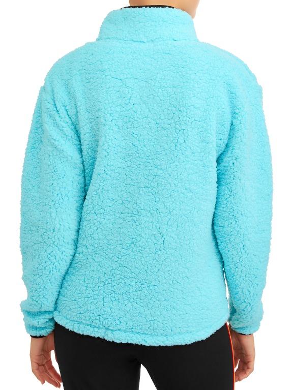 No Boundaries Juniors Quarter Zip Sherpa Pullover Sweater