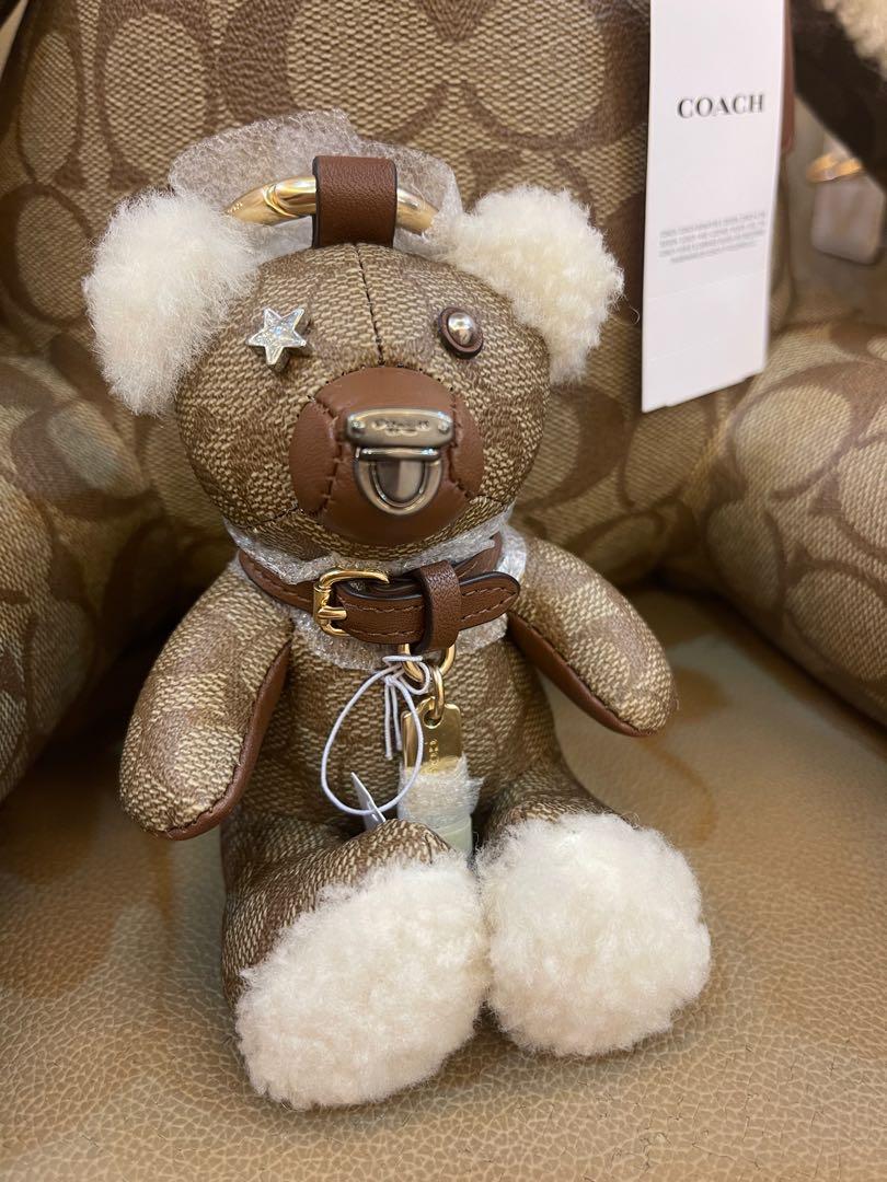 Buy Coach bear charm beige brown white signature 77676 unused beautiful  goods PVC leather S rank COACH brown fur from Japan - Buy authentic Plus  exclusive items from Japan